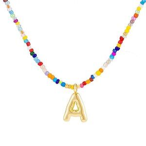 Initial Beaded Necklace S1143